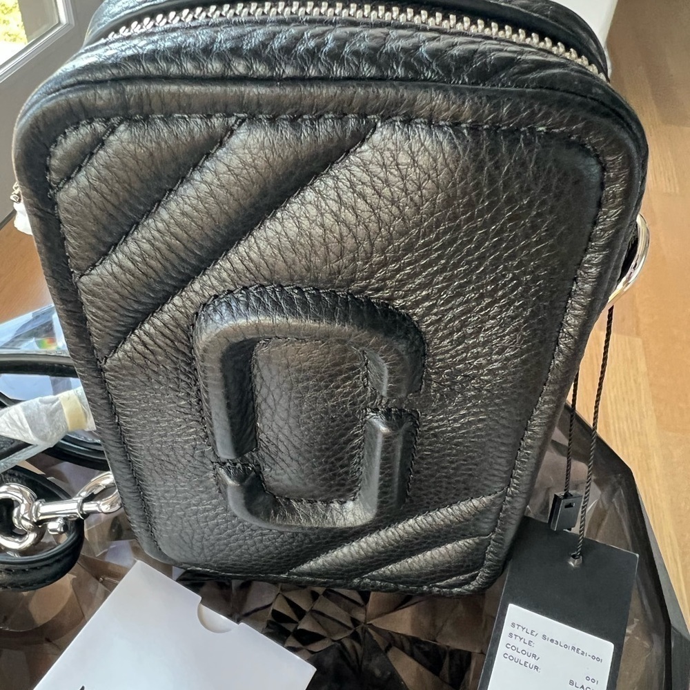 Marc Jacobs Logo Leather Phone Crossbody Bag Black - Picture 12 of 13